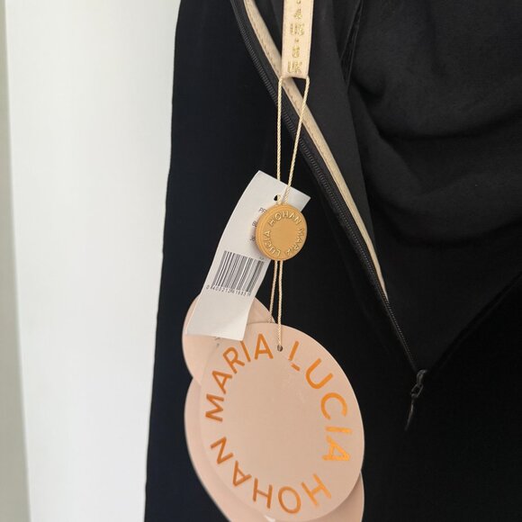 NWT Maria Lucia Hohan Black One Shoulder Velvet Dress (orig $1275) - Picture 7 of 8